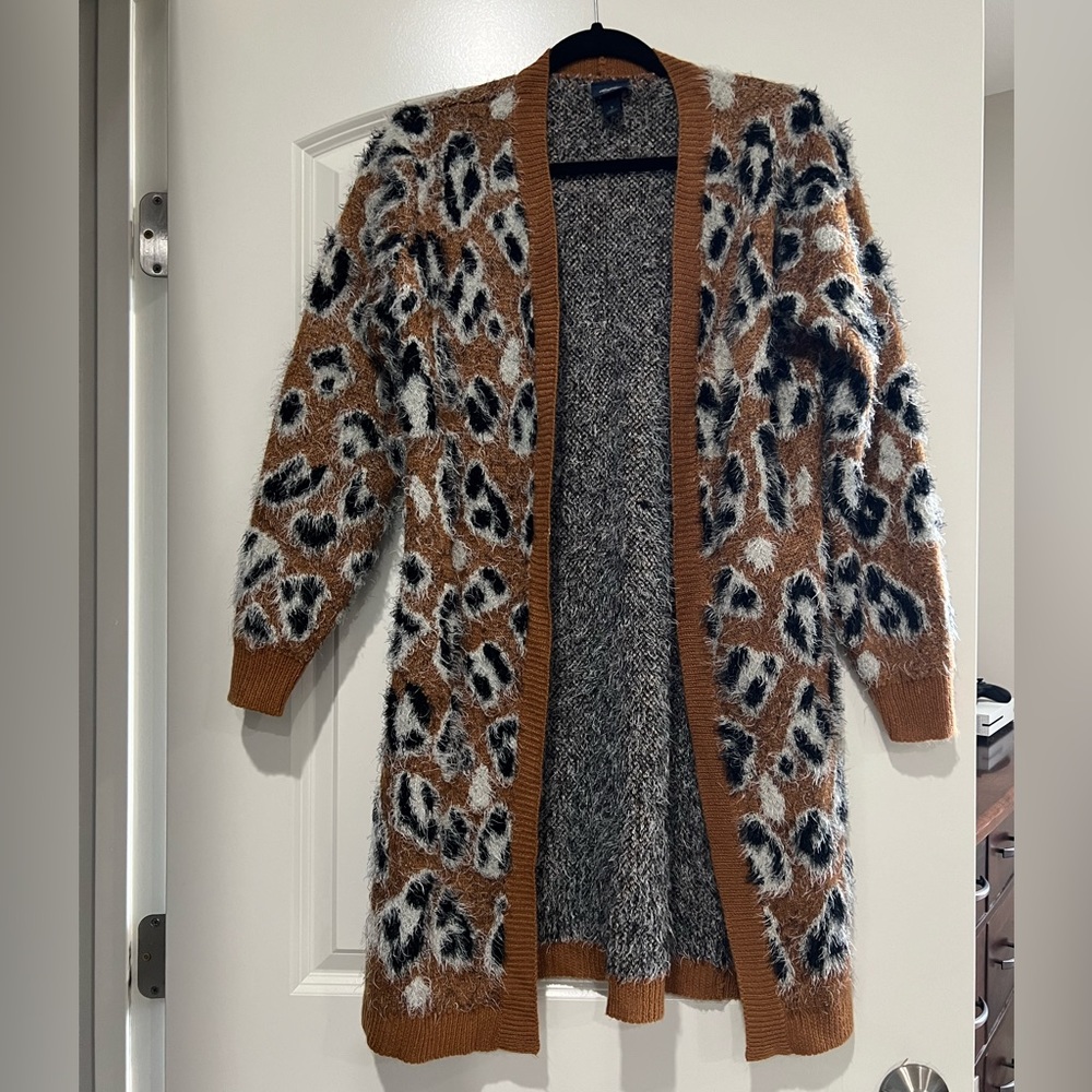 Daytrip Rust Cheetah Duster Cardigan